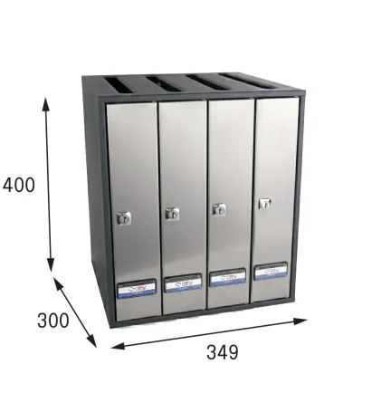BUZON PRISMA SUPERIOR G4 CUERPO ANTRACITA PUERTA INOX SATINADO 400 x 660 x 500